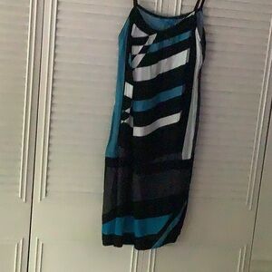Derek Lam Black and Teal Striped Dress
